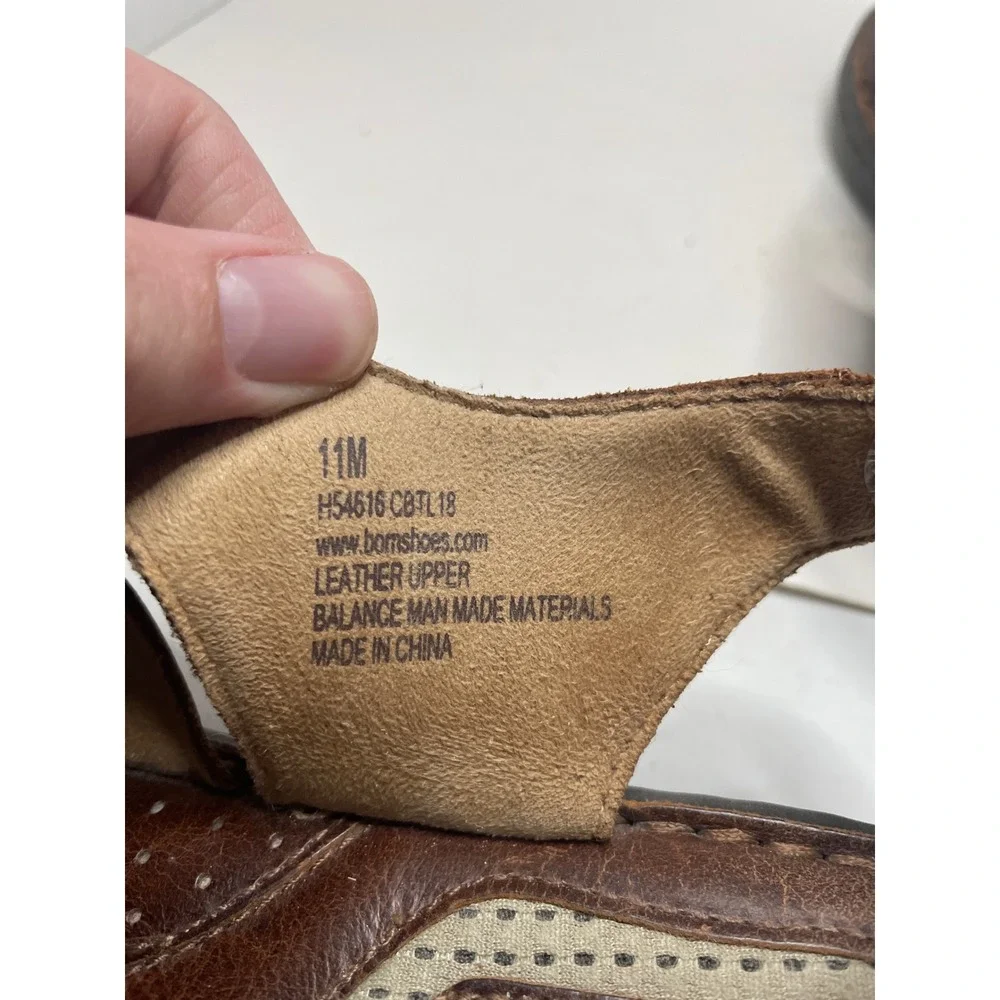 Born Men Sandals 11M Brown Leather Fisherman Slingback Granola Gorpcore Boho